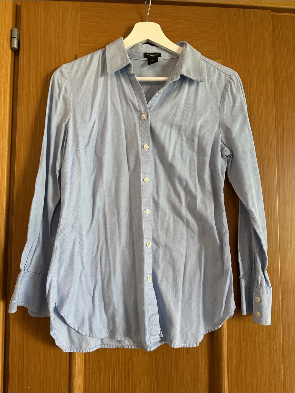 Ann Taylor Light Blue Button-Down Shirt